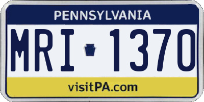 PA license plate MRI1370