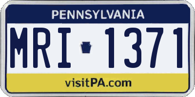 PA license plate MRI1371