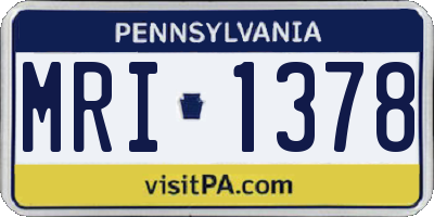PA license plate MRI1378