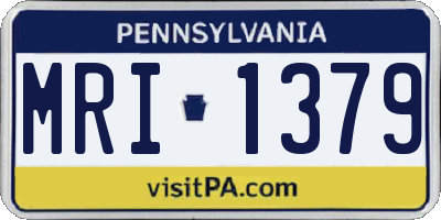 PA license plate MRI1379