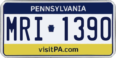 PA license plate MRI1390