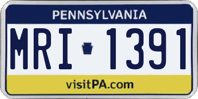 PA license plate MRI1391