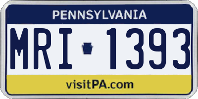 PA license plate MRI1393