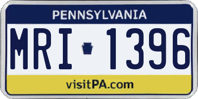 PA license plate MRI1396