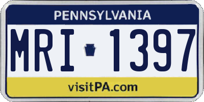 PA license plate MRI1397
