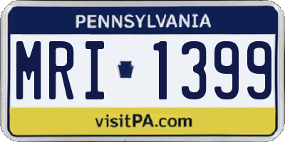 PA license plate MRI1399