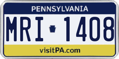 PA license plate MRI1408