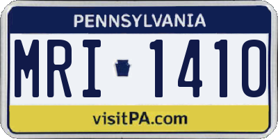 PA license plate MRI1410