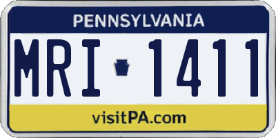 PA license plate MRI1411