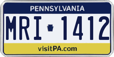 PA license plate MRI1412