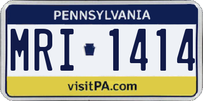 PA license plate MRI1414