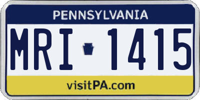 PA license plate MRI1415