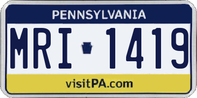 PA license plate MRI1419