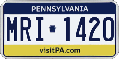 PA license plate MRI1420