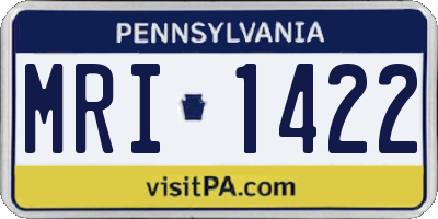 PA license plate MRI1422