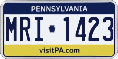 PA license plate MRI1423