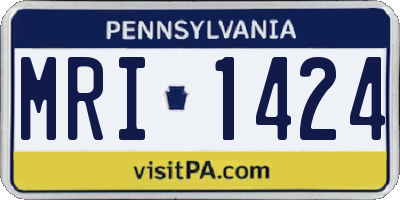 PA license plate MRI1424