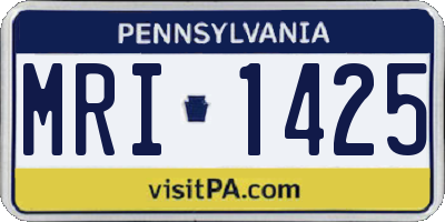 PA license plate MRI1425