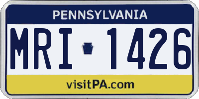 PA license plate MRI1426