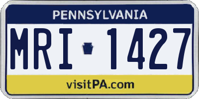 PA license plate MRI1427