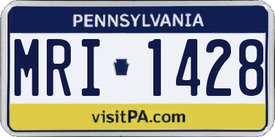 PA license plate MRI1428