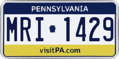 PA license plate MRI1429