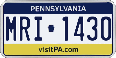 PA license plate MRI1430