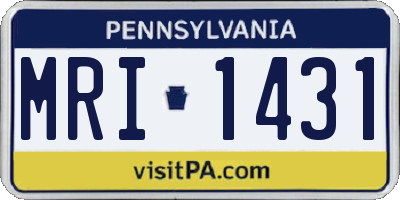 PA license plate MRI1431