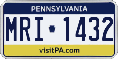 PA license plate MRI1432
