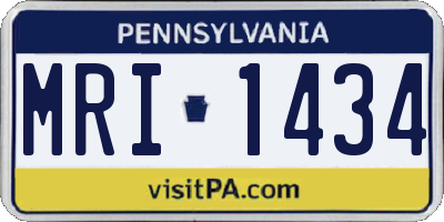 PA license plate MRI1434