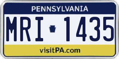 PA license plate MRI1435
