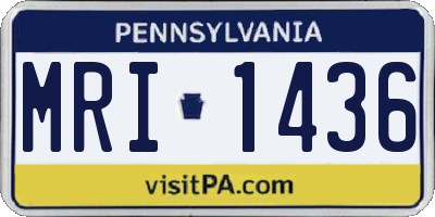 PA license plate MRI1436