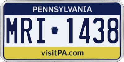 PA license plate MRI1438