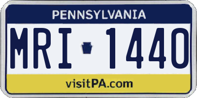 PA license plate MRI1440