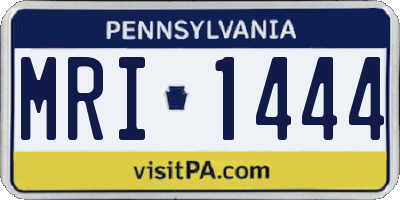 PA license plate MRI1444