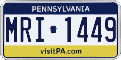 PA license plate MRI1449