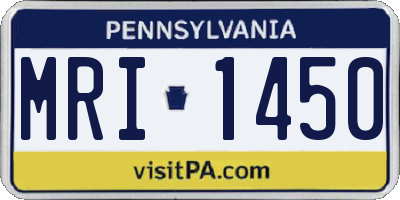 PA license plate MRI1450