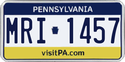 PA license plate MRI1457