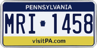 PA license plate MRI1458