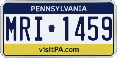 PA license plate MRI1459