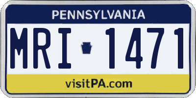 PA license plate MRI1471
