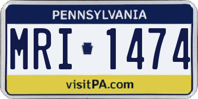 PA license plate MRI1474