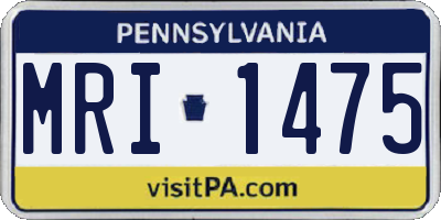 PA license plate MRI1475