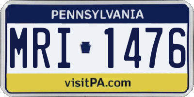 PA license plate MRI1476