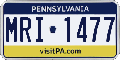 PA license plate MRI1477