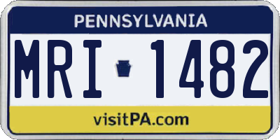 PA license plate MRI1482