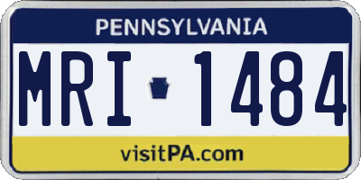 PA license plate MRI1484