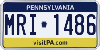 PA license plate MRI1486
