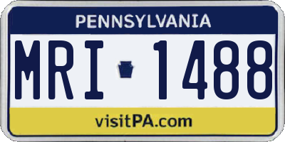 PA license plate MRI1488