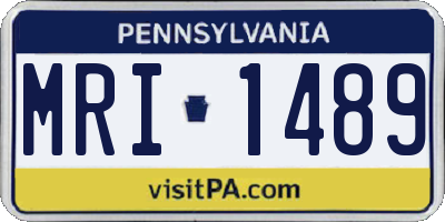 PA license plate MRI1489
